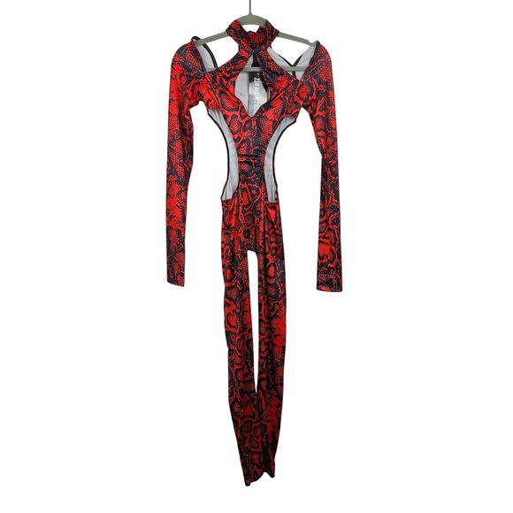 Dolls Kill Trickz n Treatz Ready For It Snake Costume Womens XS Red Jumpsuit NWT - Picture 1 of 10